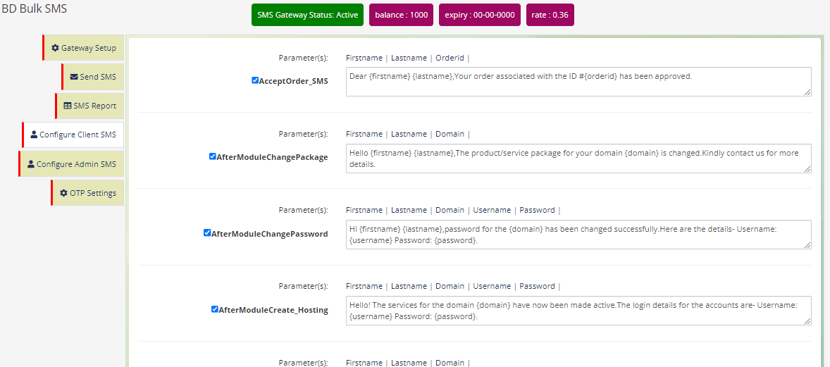 Free whmcs sms addon bd