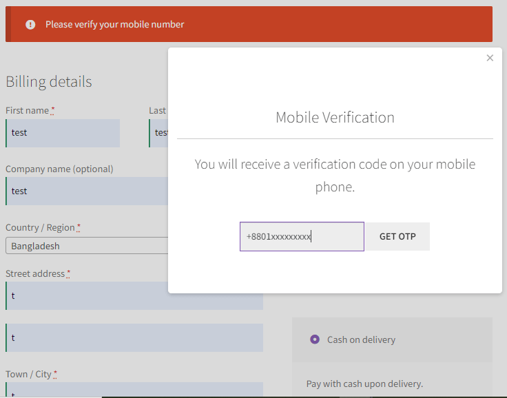 Bangladesh WordPress Plugin Checkout OTP 1