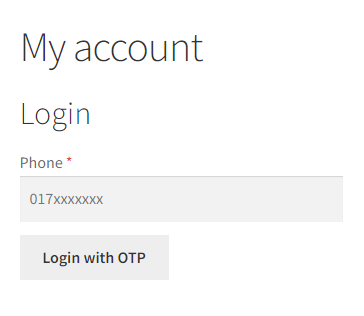 WooCommerce OTP Login Screenshot 1